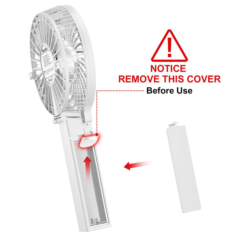 VersionTECH. Mini Portable Fan, USB Battery Operated Desk Fan, Small Personal Handheld Table Fan with USB Rechargeable Cooling Folding Electric Fan for Travel Office Room Household White