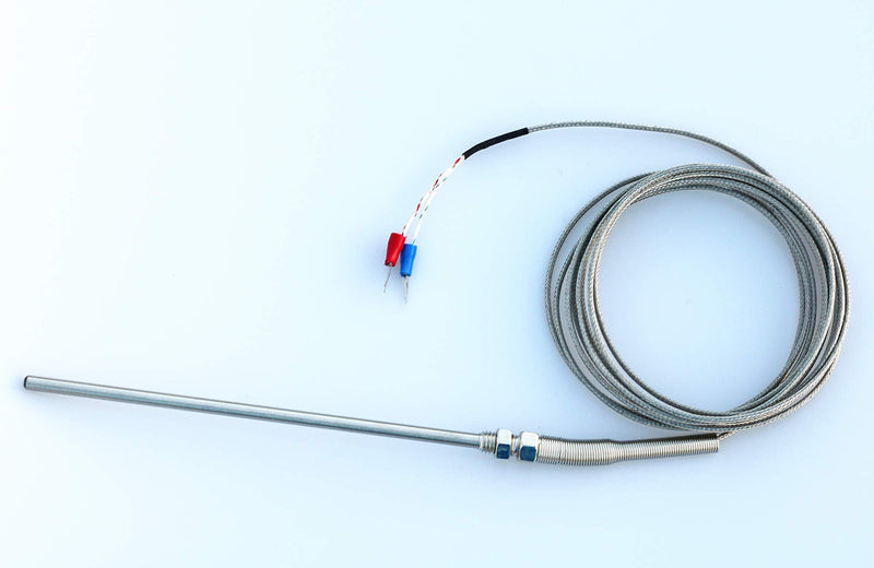 RuoFeng K Type Thermocouple Temperature Controller Sensor 9.8ft/3M Wire,150x5mm Stainless Steel Probe, 0-400° C 3m 150x5mm
