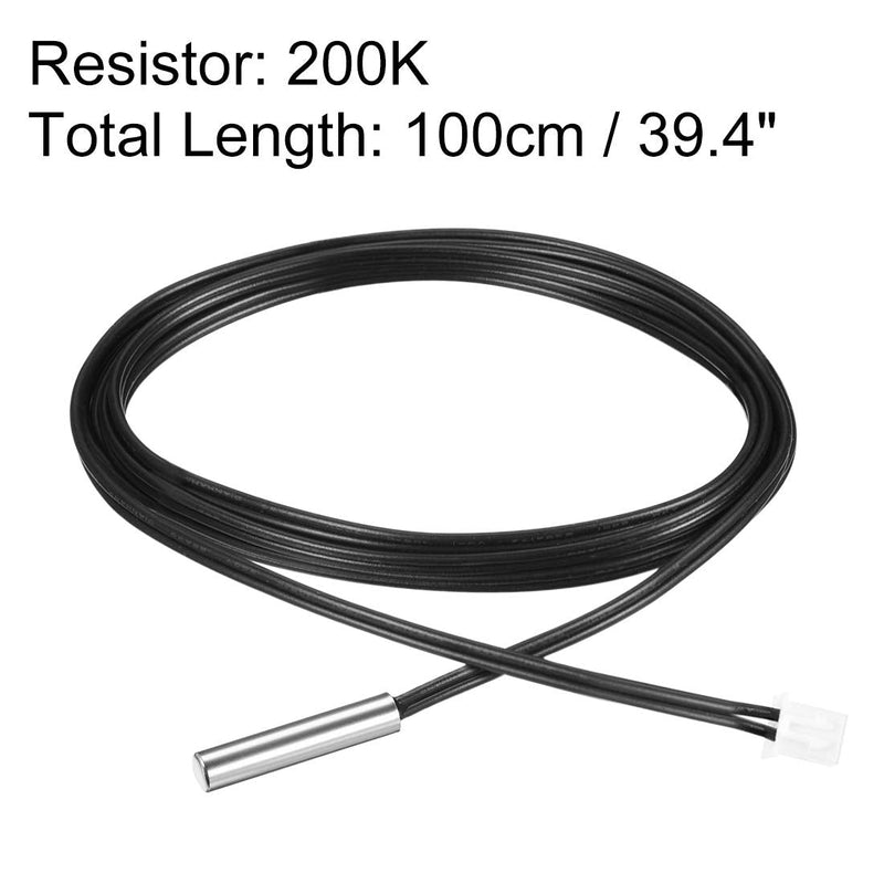 uxcell 200K NTC Thermistor Probe 39.4 Inch Stainless Steel Sensitive Temperature Temp Sensor for Air Conditioner