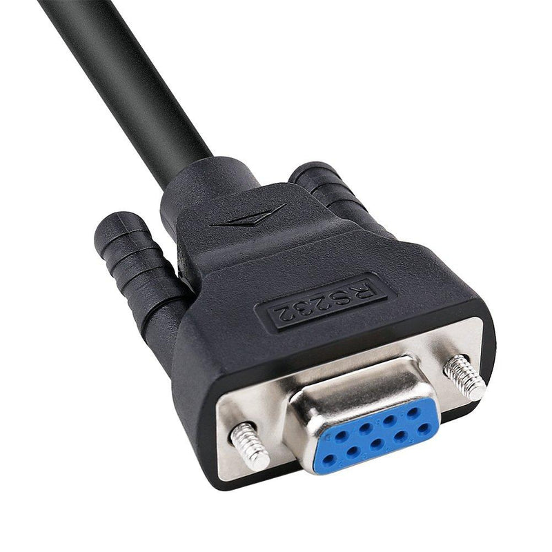 DTECH 1.5ft COM Port Serial Cable Male to Female RS232 Extension 9 Pin Straight Through Cord (0.5 Meter, Black)