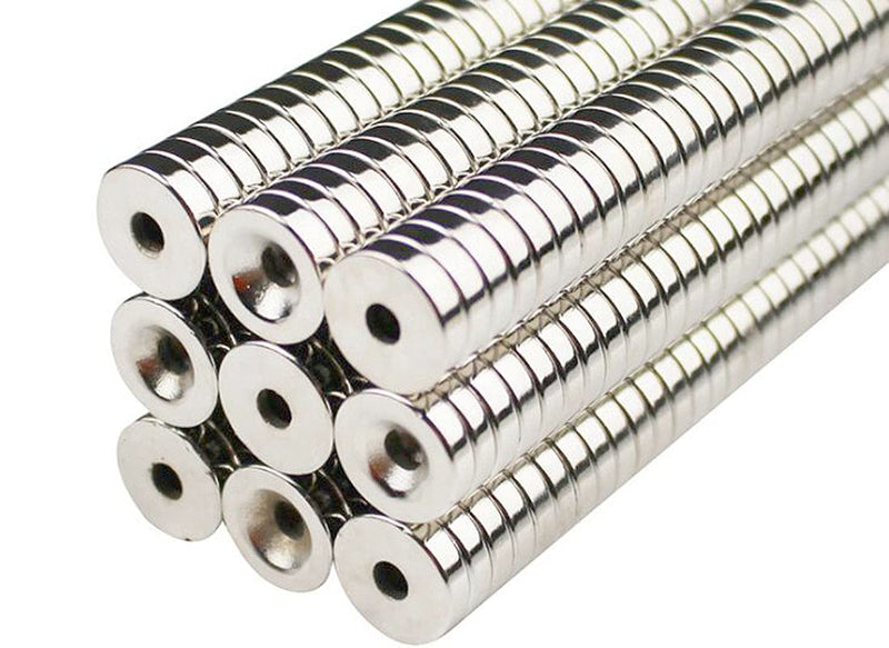 ZDYWY 30 Pieces 8 x 5mm with 3mm Countersunk Hole Permanent Disc Rare Earth Fastener Magnets Refrigerator Neodymium Magnets - 0.32 inch D x 0.2 inch H with 0.12 inch D Screw Hole