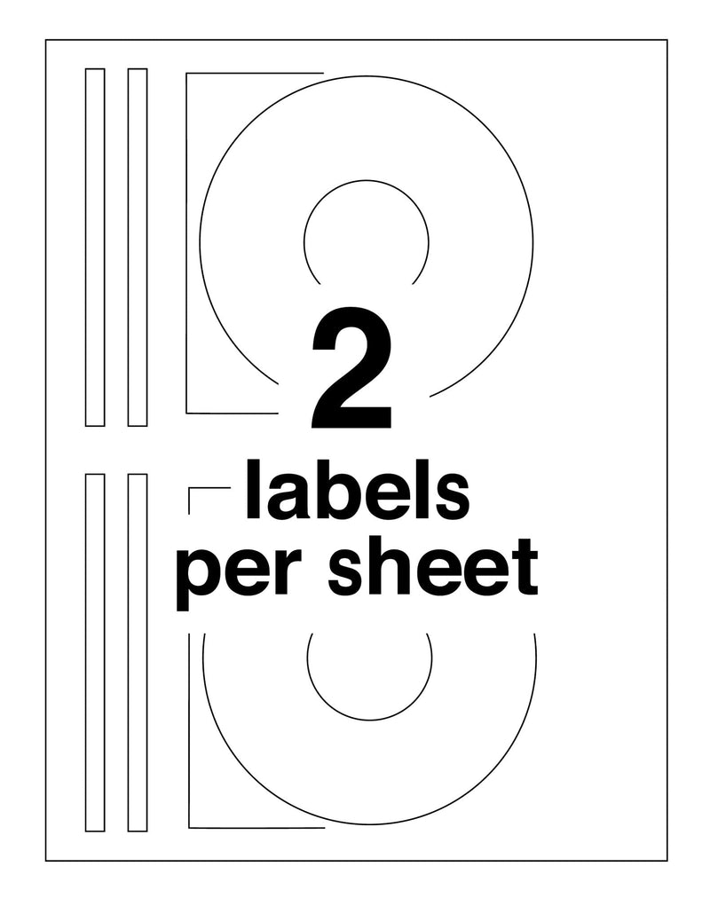 Avery 6692 CD/DVD Labels for Color Lasers, 30 Disc Labels & 60 Spine Labels,White