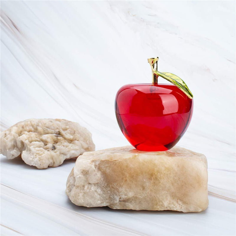 H&D Glaze Crystal Apple Paperweight Craft Decoration (red) red