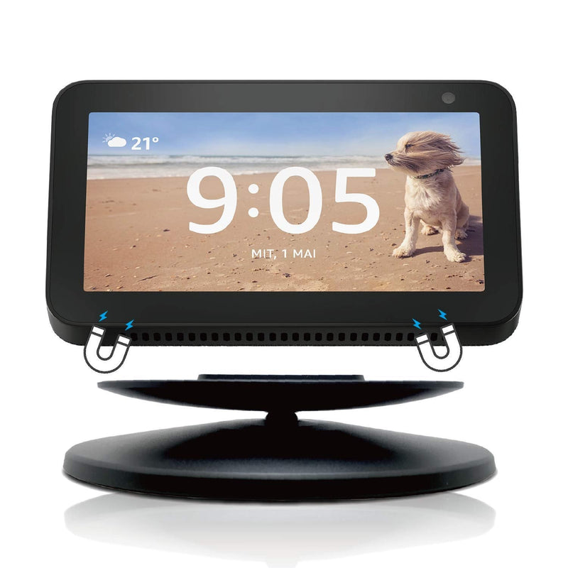 Sintron Smart Display Stand for Show 5 & 8 (1st Gen and 2nd Gen) Adjustable Magnetic Stand Mount Compatible for Show 5 & Show 8 with 360 Degree Rotation Tilt Function and Anti-Slip Base (Black) For Echo Show 5&8 Black