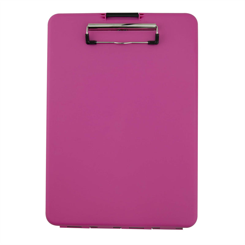 Saunders Pink SlimMate Plastic Storage Clipboard with Low Profile Clip - Portable Mobile Organizer for Home, Office, and Business Use (00835) Letter