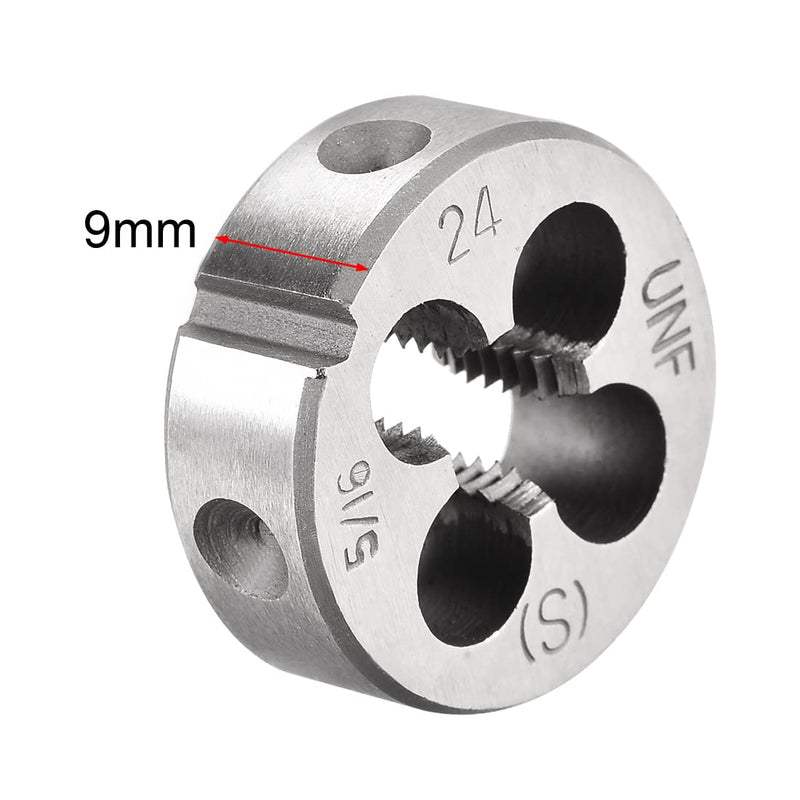 sourcing map 2pcs Round Die Machine Right Thread Die Alloy Tool Steel 5/16"-24 UNF