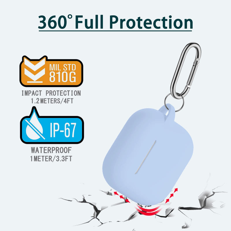 MHYALUDO AirPods 3 Case Cover, Soft Silicone Protective Case Skin for Airpods 3rd Generation 2021 Charging Case with Keychainï¼ŒFront LED Visible-Sky Blue B1-Sky blue