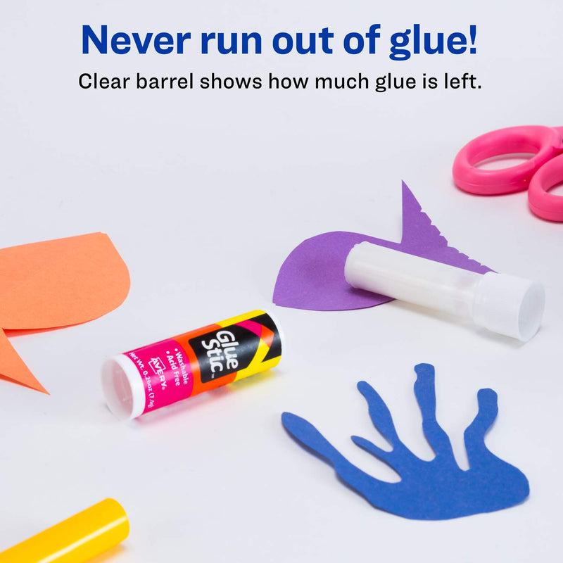 Avery Glue Stick White, Washable, Nontoxic, 0.26 oz. Permanent Glue Stic, 3pk (00164) 3 Pack