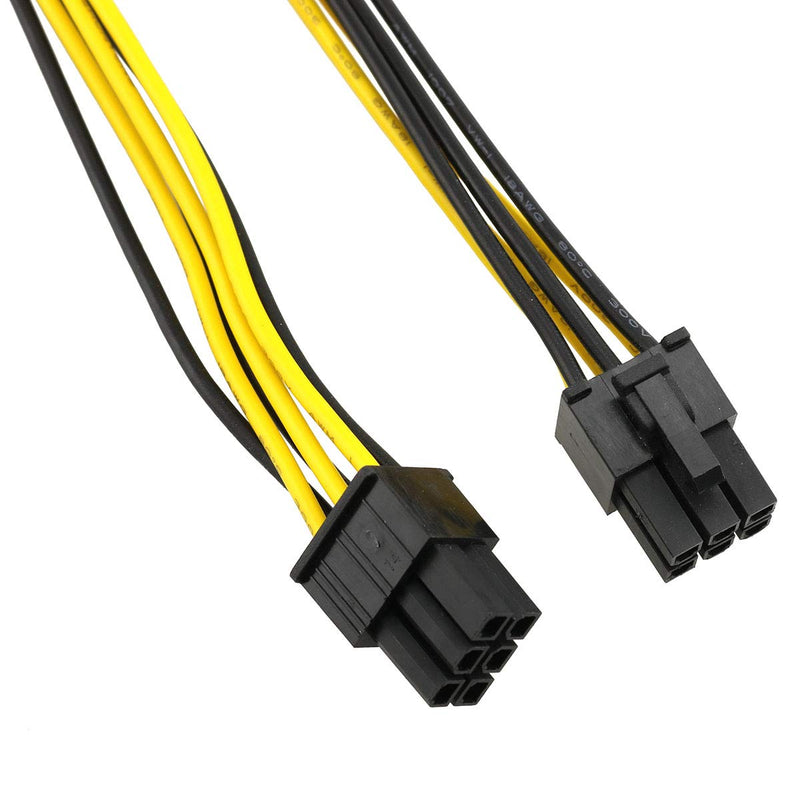 E-outstanding PCIe 6pin to 8pin Adapter Power Extension Cable 2PCS PCI-e 6-pin Male to 8-pin Male Converter Adapter Cable for PCI Express 6+2-pin (6-pin/8-pin) Powered GPU Video Card 20cm / 8 inch