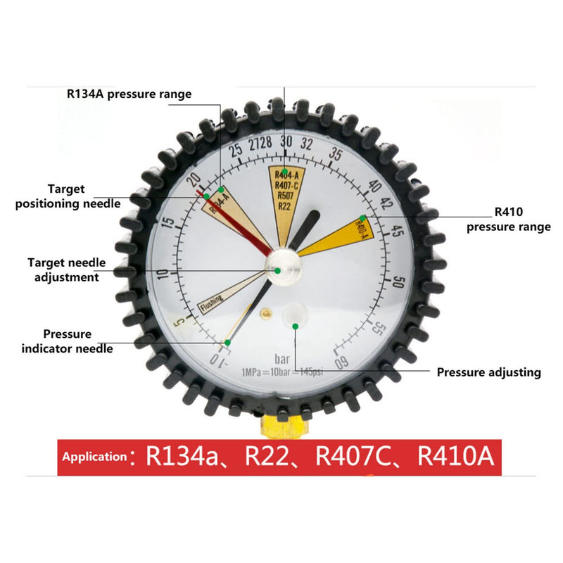 Jadeshay pressure gauge, air conditioning cold nitrogen pressure tester pressure use for air conditioning cold nitrogen pressure