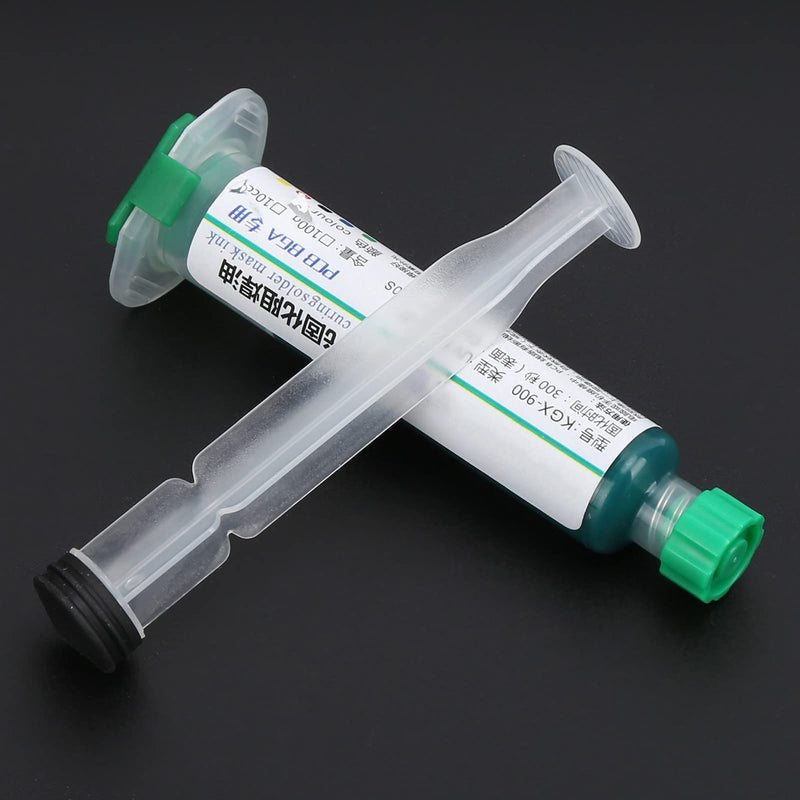 UV Curing Solder Stop Ink KGX-900 Green (10cc) with Print Needle, PCB Circuit Board Insulation Protective Varnish