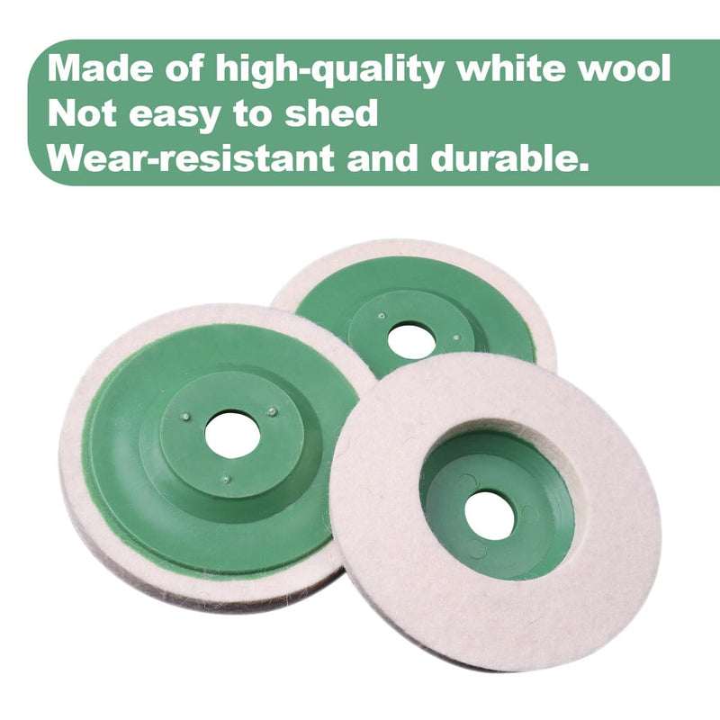 ATOPLEE Wool Polishing Disc, Pack of 5 125mm DIA Polishing Disc for Angle Grinder, Wool Felt Polishing Disc for Metal, Marble, Wood (Hole Diameter: 22mm） 125mm DIA, 8mm THK, 5pcs