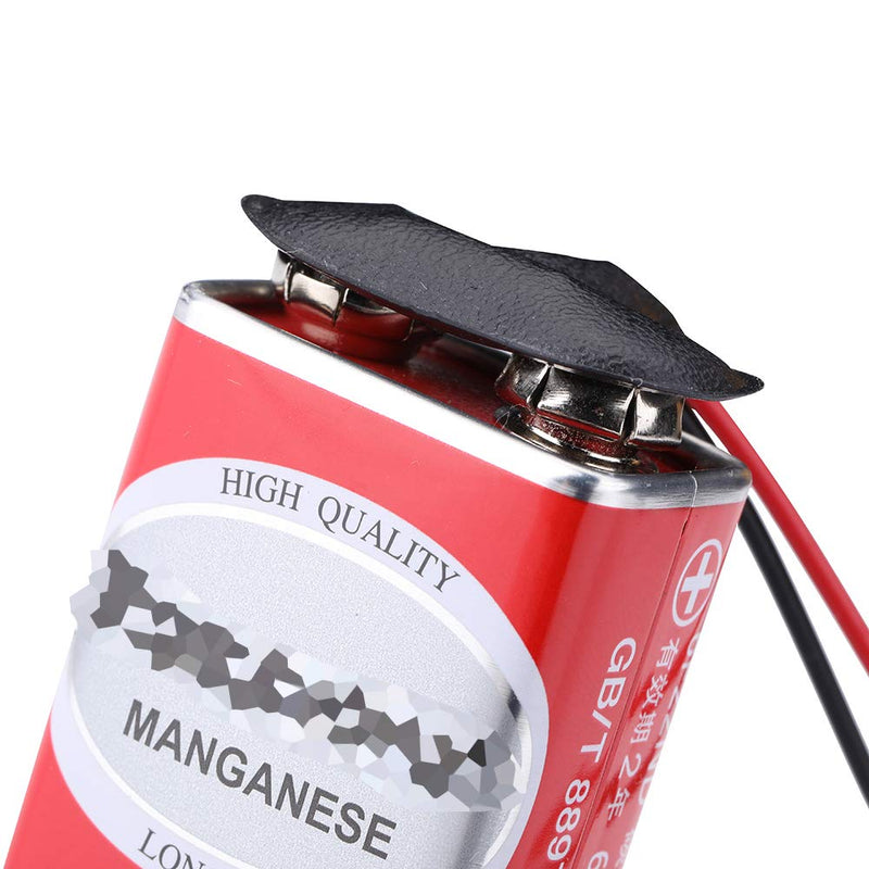 10 Pack 9V Battery Clip Connector, T Type Faux Leather Long Cable Housing Connection