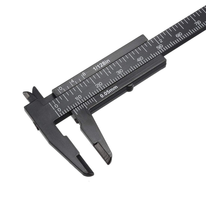 uxcell Vernier Caliper 80mm 3 Inch Metric Mini Double Scale Plastic Ruler Measuring Tool 1Set