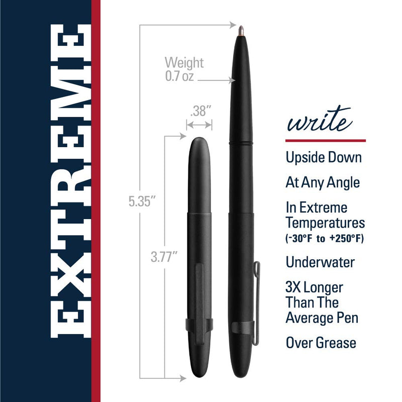 Fisher Space Pen Bullet Pen - 400 Series - Matte Black w/ Clip - Gift Boxed