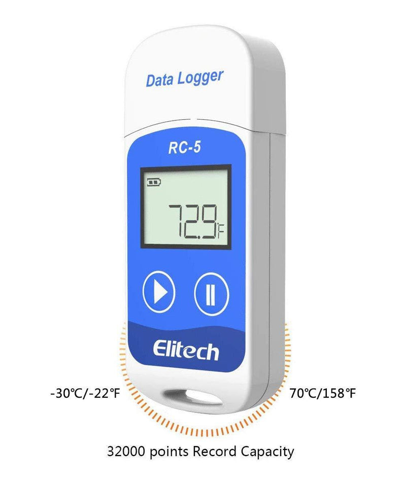 Elitech RC-5 USB Temperature Data Logger Recorder 32000 Points High Accuracy 1PACK Standard