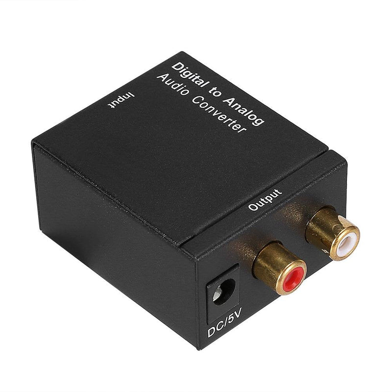 Digital to Analog Converter Adapter Digital Optical Coaxial Toslink to Analog Audio Signals with Optical Fiber Cable and USB Power Cable