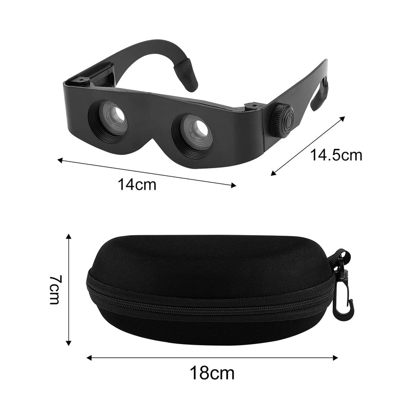 2 Pieces Hands-Free Binoculars Glasses, Wearable Binoculars Telescope for Hunting, Fishing, Theatre Concert, Outdoor Viewing