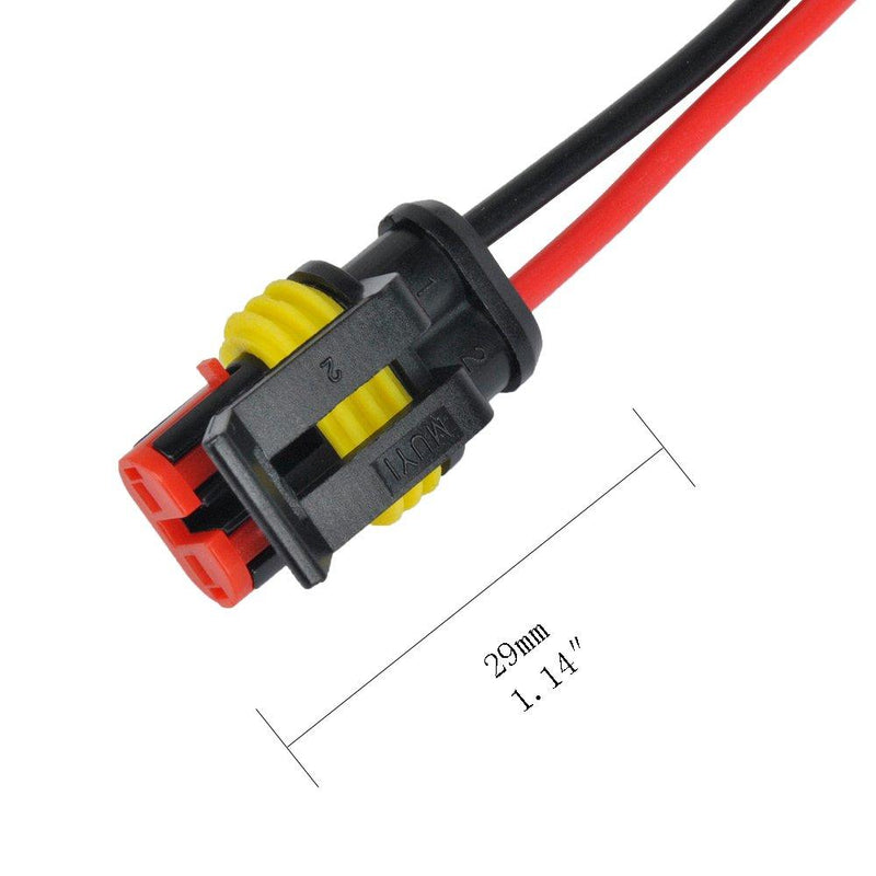 2 Wire Connector, MUYI 5 Kit Electric Connector 18 AWG Connectors Waterproof Electrical Connector 1.0mmÂ² Wire Harness 1.5mm Series Terminal