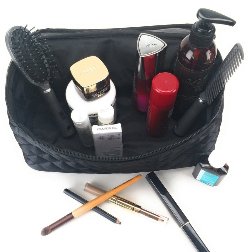 Black Cosmetic Bag by Models-on-the-Go Large Size Black