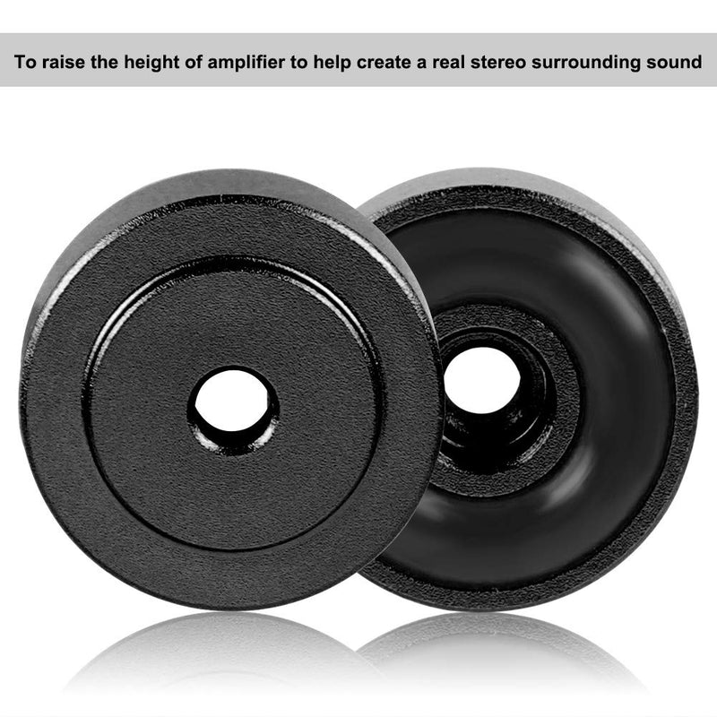 Bewinner Audio Amplifier Feet, 4PCS 20*8mm Aluminum Alloy Amplifier Feet for CD Player Audio Speaker Absorb Shock Amplifier Pads Feet Audio Speaker Anti Vibration Feet Pad Stand(Black) Black
