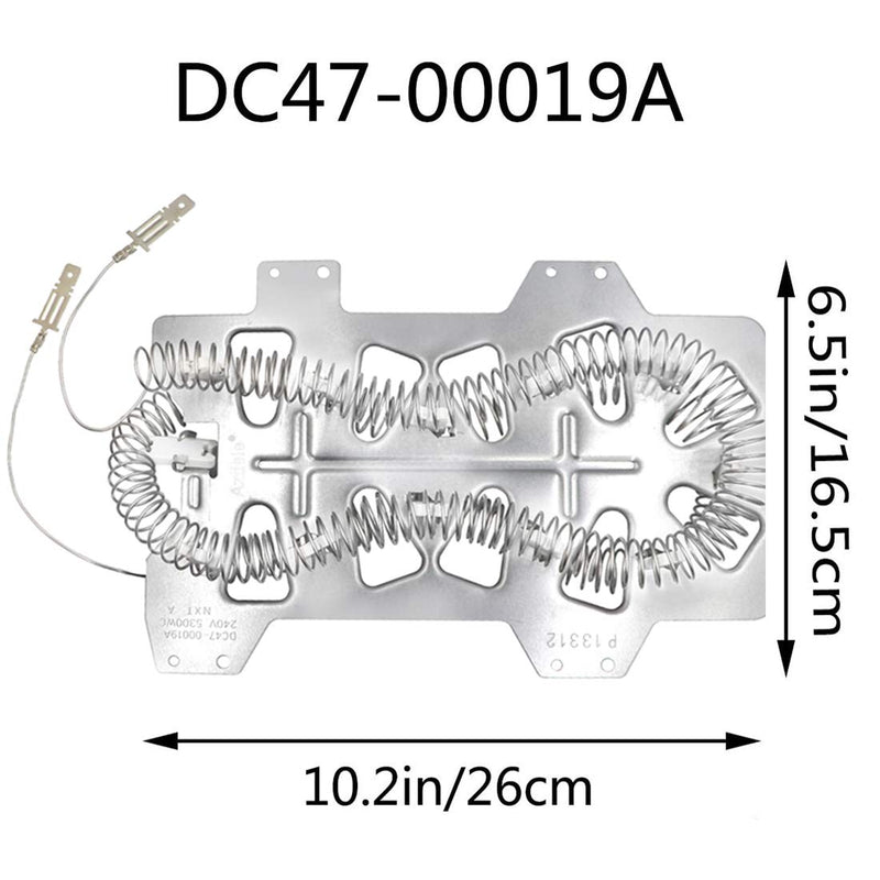 Dryer Heating Element DC47-00019A, DC96-00887A and DC47-00016A Thermal Fuse, DC32-00007A Dryer Thermistor, Thermostat DC47-00018A Repair Kit Compatible With Samsung, Figure 6 is Fit Models