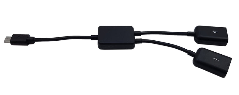 zdyGCTime Micro USB Host Cable,Micro USB Male to 2X Type A Dual USB Female OTG Adapter Converter Hub for Android Tablet Pc and Smart Phone Black