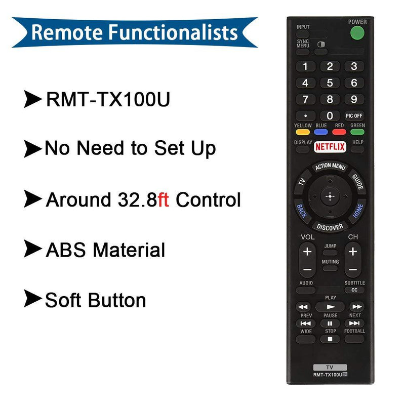 AZMKIMI RMT-TX100U Remote Compatible with Sony Bravia RMTTX100U TV Remote Control, if Applicable XBR75X850C XBR-55X855C KDL-50W800C KDL-50W800380 KDL-50W800BUN1 with Netflix