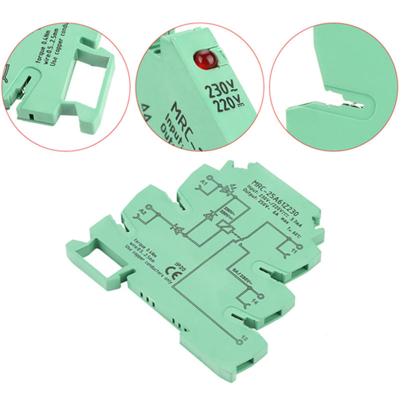 MRC-25A61Z230 PLC Electromagnetic Contact Interface Relay Module Input Diode Reverse Polarity Protection 230VAC/220VDC 1NO 1 NC