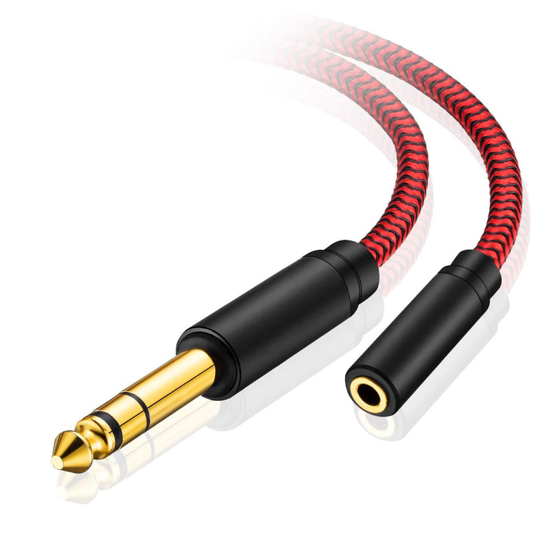6.35 Male to Female 3.5 Headphones Adapter 13Ft,TRS 1/4 to 3.5mm Stereo Cord 6.35mm 1/4 Male to 3.5mm 1/8 Female for Amplifiers, Guitar Amp, Piano, Home Theater Devices, or Mixing Console(13Ft/4M) 13Ft/4M