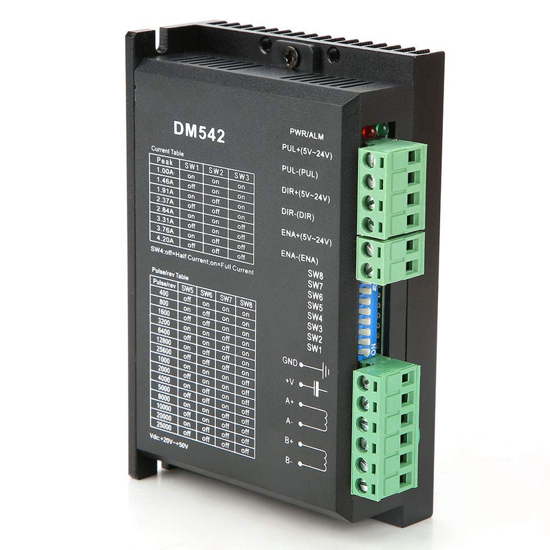 Stepper Driver, Dm542 2 Phase Stepper Motor Driver Dc 18-48v 57/86 Stepper Motor Driver Peak 4.2a