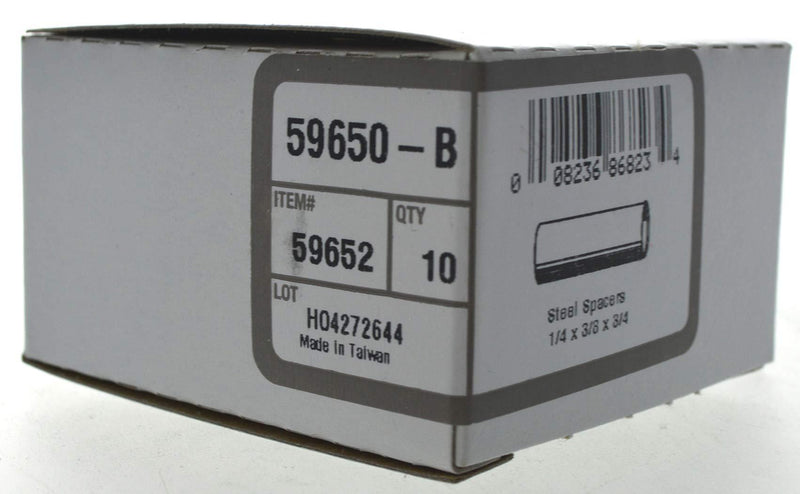 The Hillman Group 59652 1/4 x 3/8 x 3/4-Inch Seamless Steel Spacer, 10-Pack,Silver