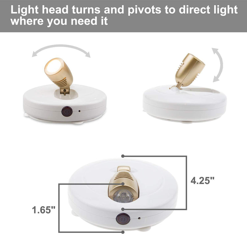BIGLIGHT Wireless Spotlight, Battery Operated Accent Lights, LED Puck Light,Dimmable Uplight with Remote, Stick on Anywhere for Lighting up Painting Picture Artwork Closet Showcase, Warm White, 2 Pack