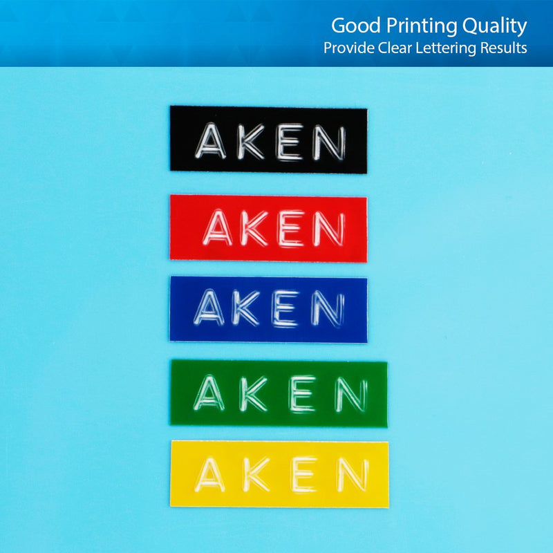 Aken Compatible Label Tape Replacement for Dymo Embossing Label Maker, 3D Plastic Labels Colored Embossing Tape for Organizer Xpress Pro, Label Buddy,Old Rotex Embosser Office Mate II, 3/8 inch 10pk 10