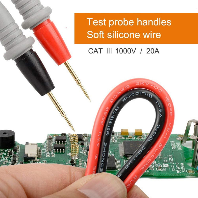 Multimeter Test Leads Banana Plug,1000V 20A Digital Multi Multimeter Test Leads with Premium Alligator Electrical Clips Lead, Electronic Test Leads Multimeter Accessories 2+10 PCS