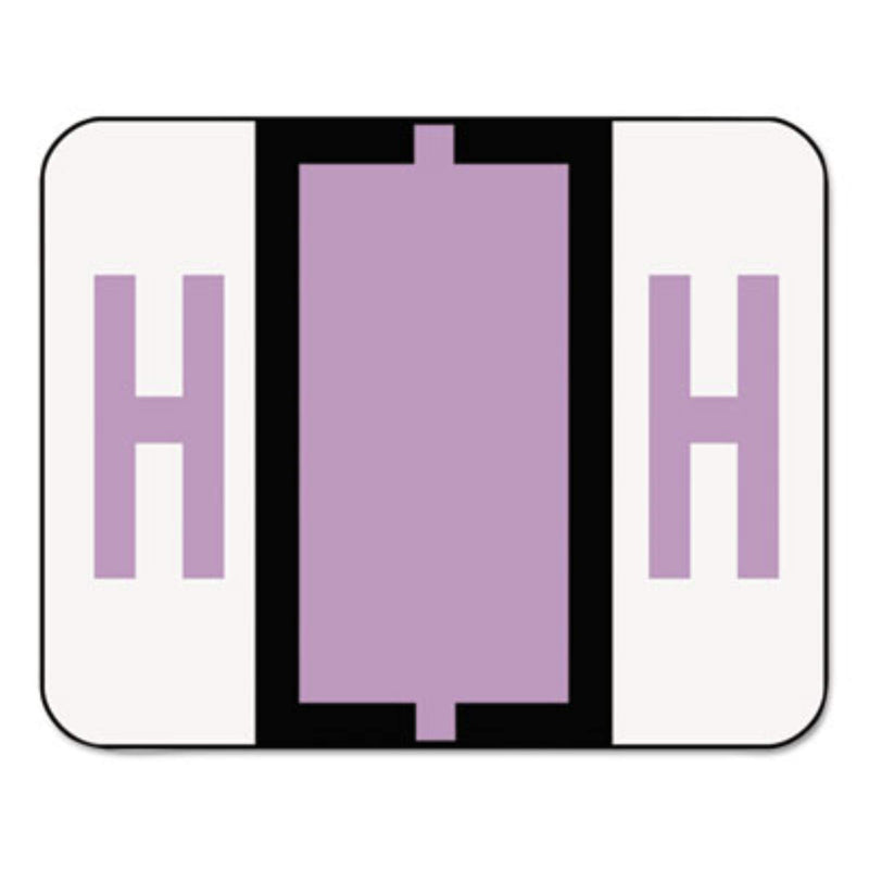 Smead 67078 A-Z Color-Coded Bar-Style End Tab Labels Letter H Lavender 500/Roll