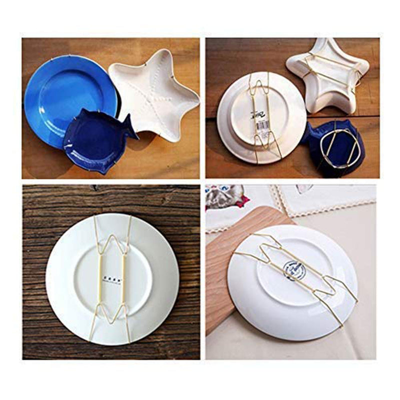 Fasunry 10 Pack Plate Hangers, 8 Inch Wall Plate Hangers and 12 Pack Wall Hooks, Compatible 7.5 to 8.5 Inch Decorative Plates, Antique China, Antique Plates and Arts