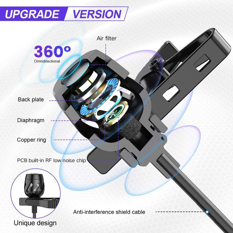 USB Lavalier Microphone, Lapel Microphone for Computer, USB-C Clip On Mic for YouTube, Recording, Podcasting, Gaming, Interview Omnidirectional Condenser Mic for PC, Laptop, Mac, Smartphone