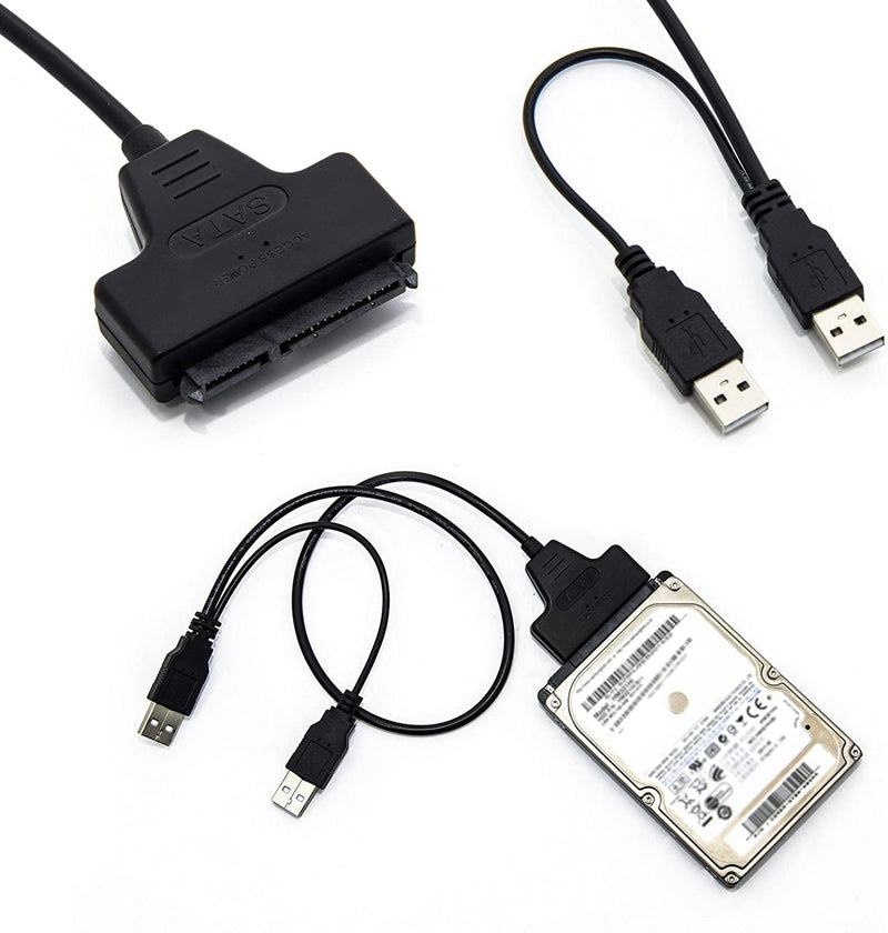 Adapter/Converter SATA 7+15 22 Pin to USB 2.0 Adapter Cable for 2.5 HDD Laptop Hard Disk Drive