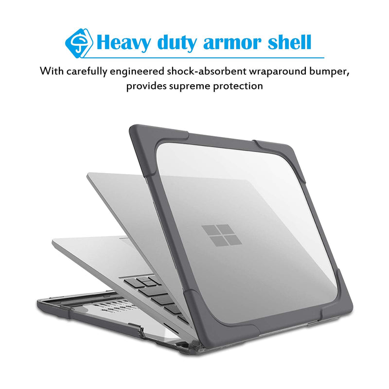 ProCase Hard Case for 15 inch Microsoft Surface Laptop 4/ Surface Laptop 3, Heavy Duty Hard Shell Protective Cover with Fold Kickstand for Surface Laptop 4/3 15 inch–Grey
