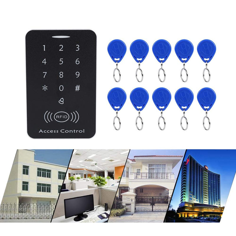 Sonew RFID Touch Metal Access Control Password Access Keypad Machine Controller with 10pcs ID Keyfobs