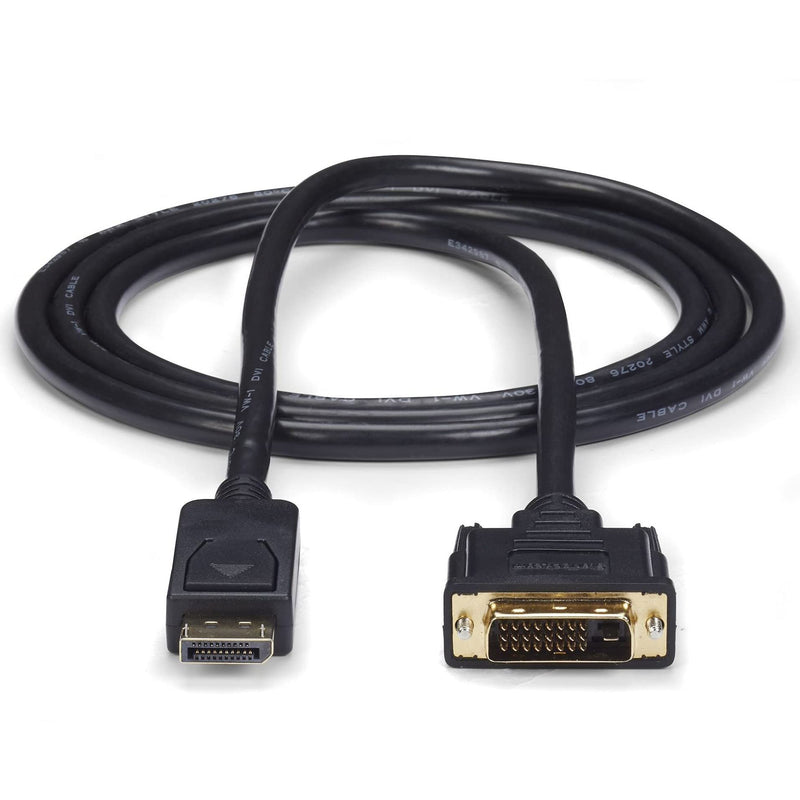 StarTech.com 6ft (1.8m) DisplayPort to DVI Cable - 1080p Video - DisplayPort to DVI Adapter Cable - DP to DVI-D Converter Single Link - DP to DVI Monitor Cable - Latching DP Connector (DP2DVI2MM6) 6 feet