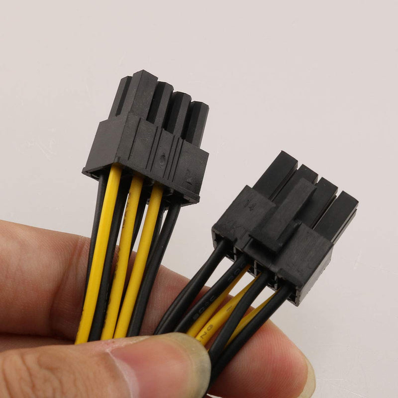 E-outstanding 2PCS 20cm Dual Molex 4-Pin Male to 8-Pin Male PCI Express Power Converter Cable for Video Card Pci-e ATX PSU Power Supply