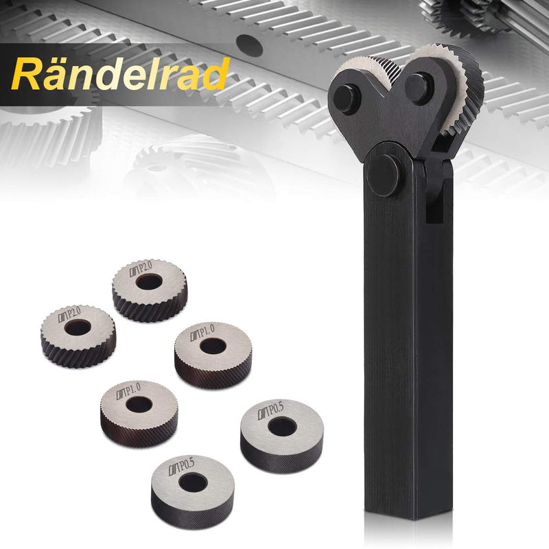 7pcs Steel Knurling Wheel Knurling Tool Knurling Tool Diagonal Wheel Linear Knurl Set 0.5mm 1mm 2mm