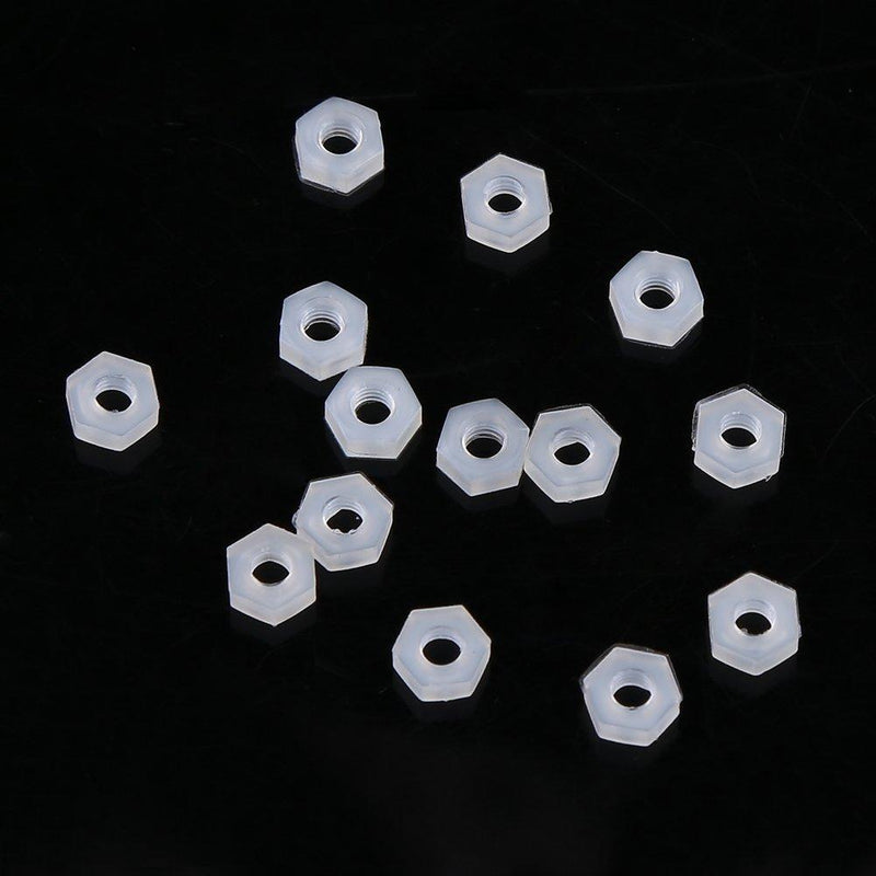 200pcs M2.5 Nylon Hex Standoff Waterproof Male Female Bolts Nuts Assortment Set with Plastic Box