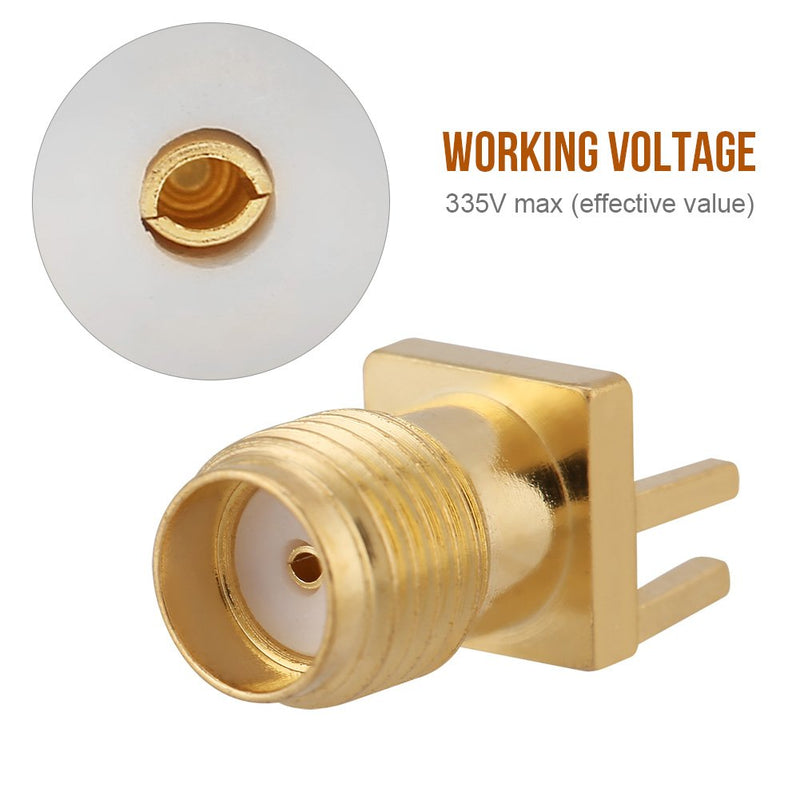 Pack of 10 Brass SMA Female Socket Jack PCB Mount 50 Ohm RF Connectors, SMA Connectors for Wireless Equipment and Ground Transmission Systems