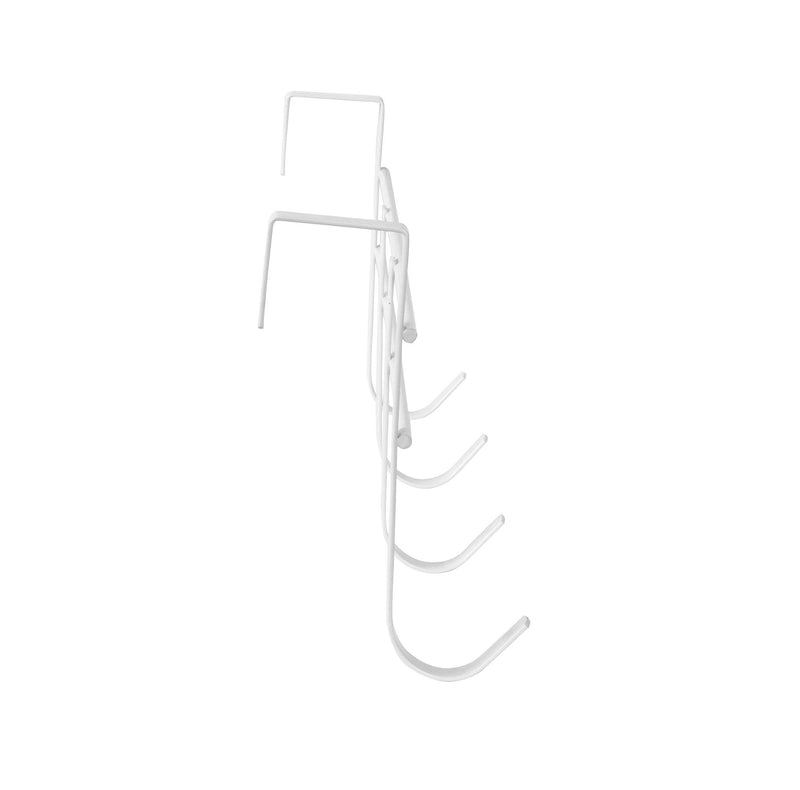 Spectrum Diversified Four Over The Door Hook, White Closet Organizer for Jackets, Coats, Hats, Purses, Scarves, Towels & Accessories, 4