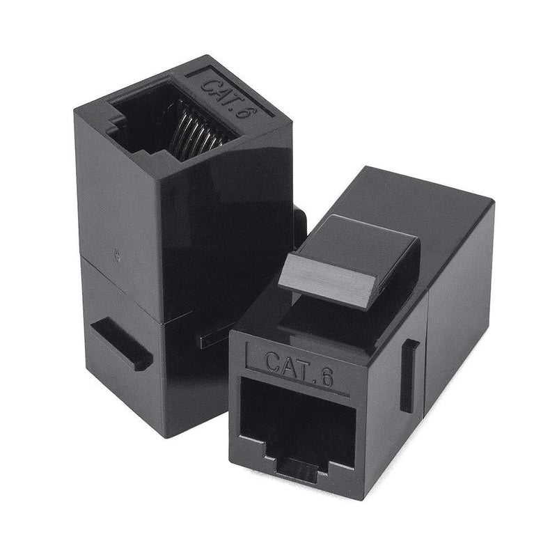RJ45 Coupler, VANDESAIL Ethernet Coupler, RJ45 Keystone Jack Cat6 Coupler Female to Female (20Pack, CAT 6 Ethernet Coupler Extender) 20 Pack Black-20 Pack
