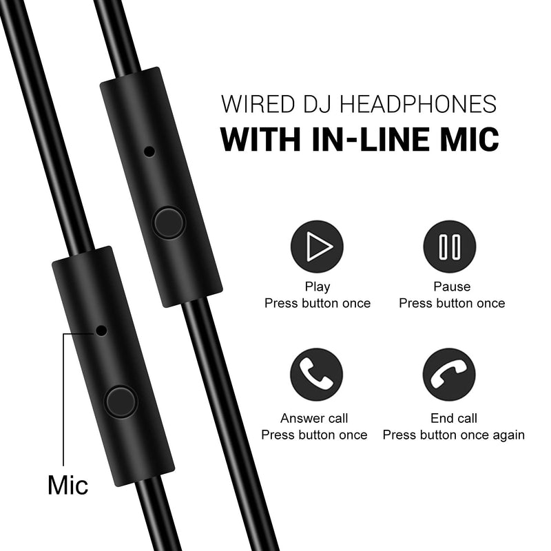 OneOdio A71 Hi-Res Studio Recording Headphones - Wired Over Ear Headphones with SharePort, Professional Monitoring & Mixing Foldable Headphones with Stereo Sound (Black) Black