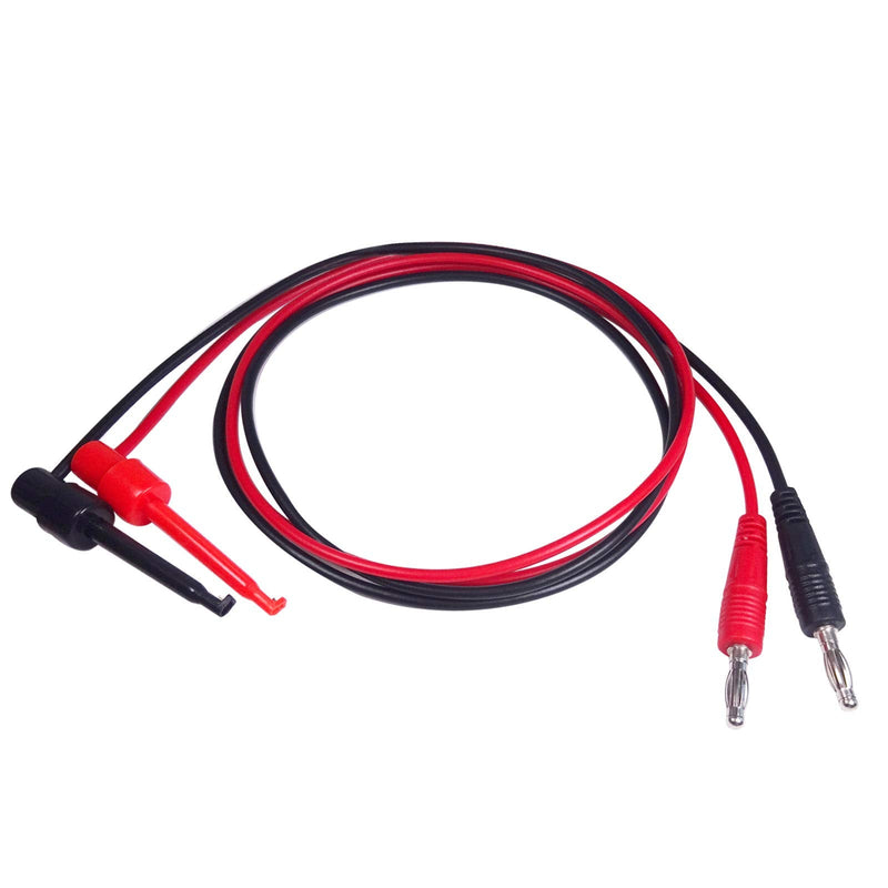 Goupchn 2PCS 4mm Banana Plug to Minigrabber Test Hook Clips Test Leads Copper Soft Cable Wires for Multimeter Electrical Testing 500V 5A 2 Pack